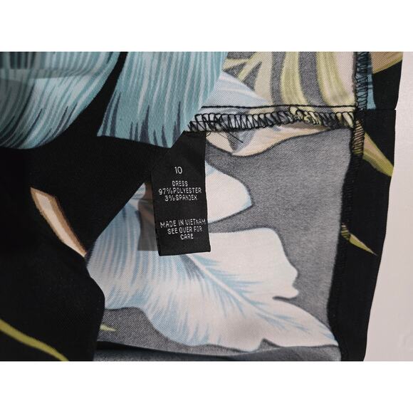 AGB Women’s Tropical Leaf Print Sleeveless Sheath Dress – Size 10, Zip Back - Picture 5 of 9